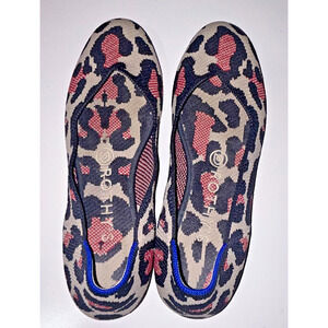 Rothy's The Flat Red Cheetah Leopard Slip-On Ballet Round Toe Size 7